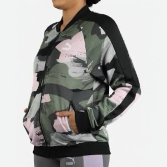 PUMA Classics Printed T7 Track Y2K Bomber Jacket Woman- Size M - Picture 13 of 13